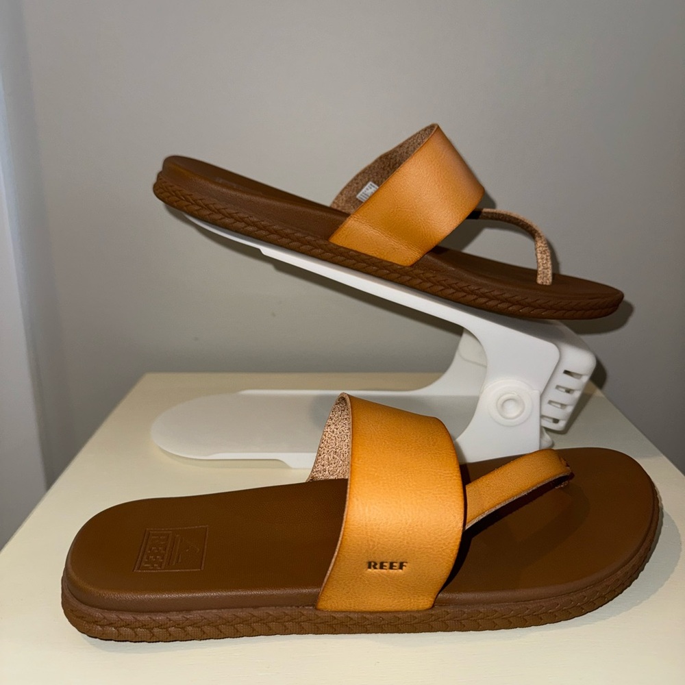 Reef Brown and Orange Sandals with Comfort Footbed